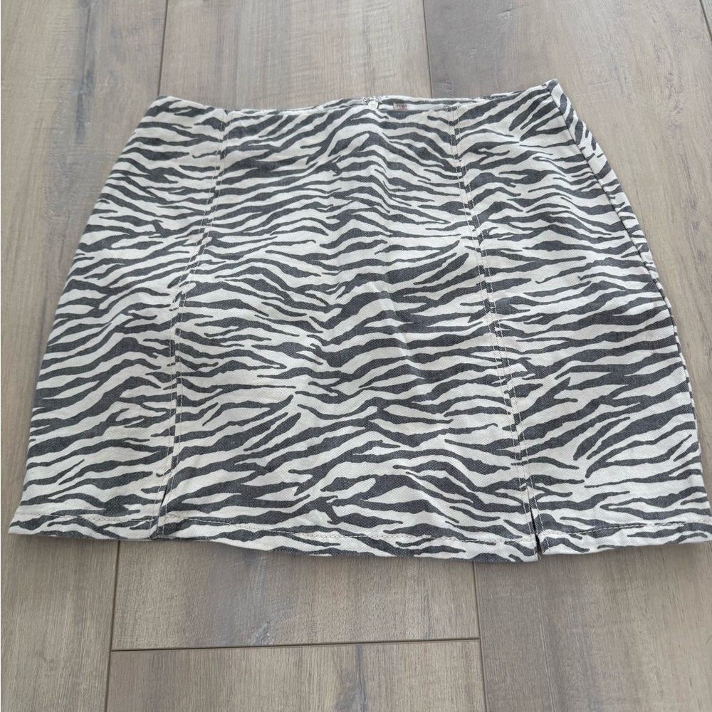 Altar'd State Black and White Zebra Mini Skirt